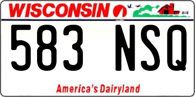 WI license plate 583NSQ