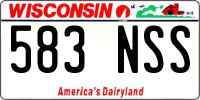 WI license plate 583NSS