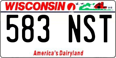 WI license plate 583NST