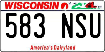 WI license plate 583NSU