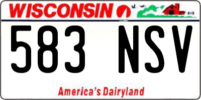 WI license plate 583NSV