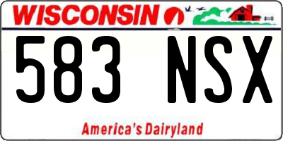 WI license plate 583NSX