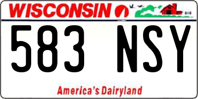 WI license plate 583NSY