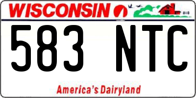 WI license plate 583NTC