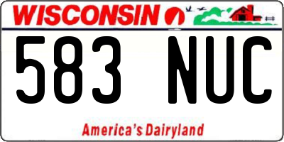 WI license plate 583NUC