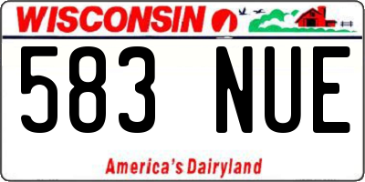 WI license plate 583NUE