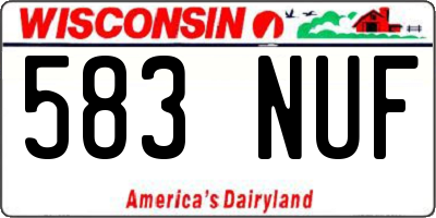WI license plate 583NUF