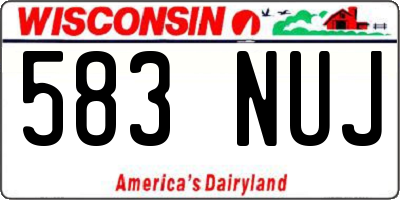 WI license plate 583NUJ