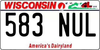 WI license plate 583NUL