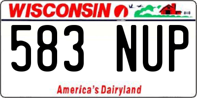 WI license plate 583NUP