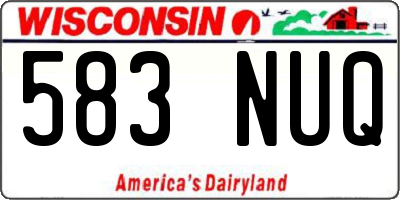 WI license plate 583NUQ
