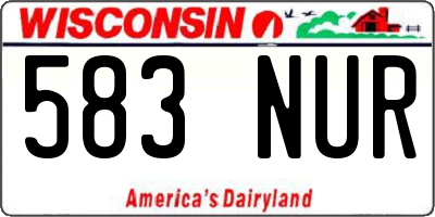 WI license plate 583NUR