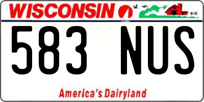 WI license plate 583NUS