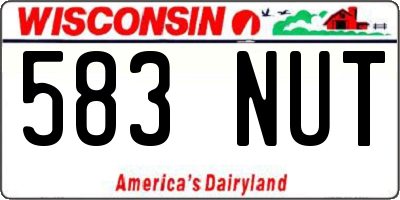 WI license plate 583NUT