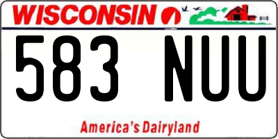 WI license plate 583NUU
