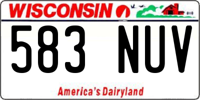 WI license plate 583NUV