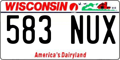 WI license plate 583NUX