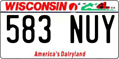 WI license plate 583NUY