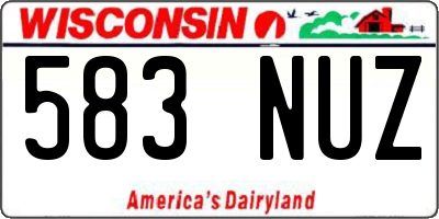 WI license plate 583NUZ