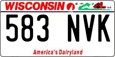 WI license plate 583NVK