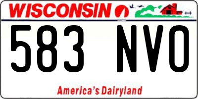 WI license plate 583NVO