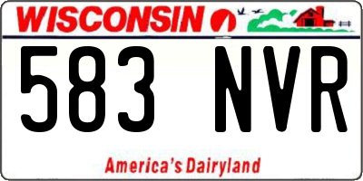 WI license plate 583NVR