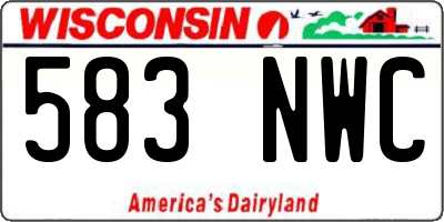 WI license plate 583NWC