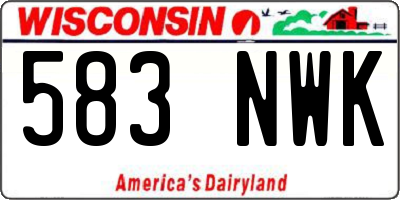 WI license plate 583NWK