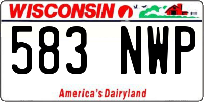 WI license plate 583NWP