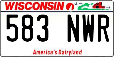 WI license plate 583NWR