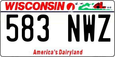 WI license plate 583NWZ