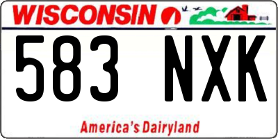 WI license plate 583NXK