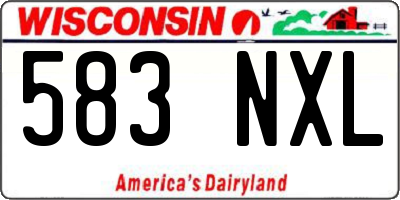 WI license plate 583NXL
