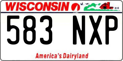 WI license plate 583NXP
