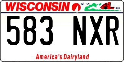 WI license plate 583NXR