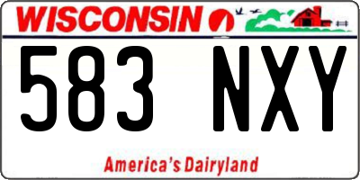 WI license plate 583NXY