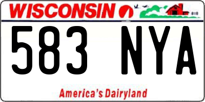 WI license plate 583NYA