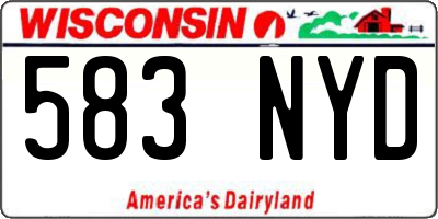 WI license plate 583NYD