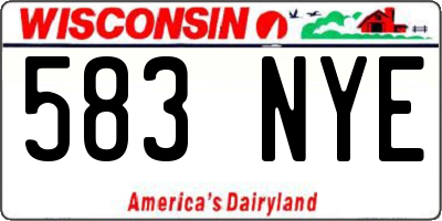 WI license plate 583NYE