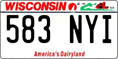 WI license plate 583NYI