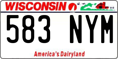 WI license plate 583NYM