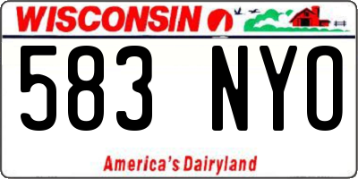 WI license plate 583NYO
