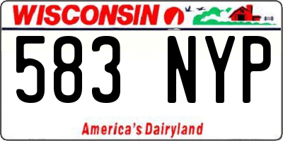 WI license plate 583NYP