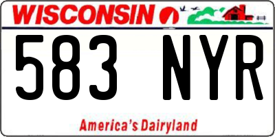WI license plate 583NYR