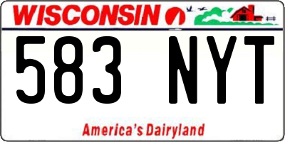 WI license plate 583NYT
