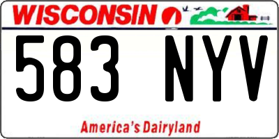 WI license plate 583NYV