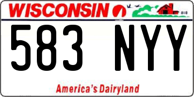 WI license plate 583NYY