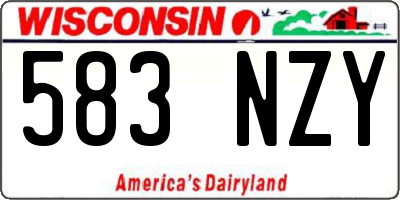 WI license plate 583NZY