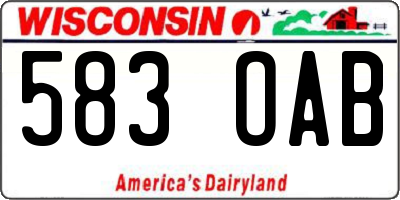 WI license plate 583OAB