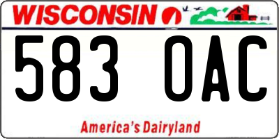 WI license plate 583OAC